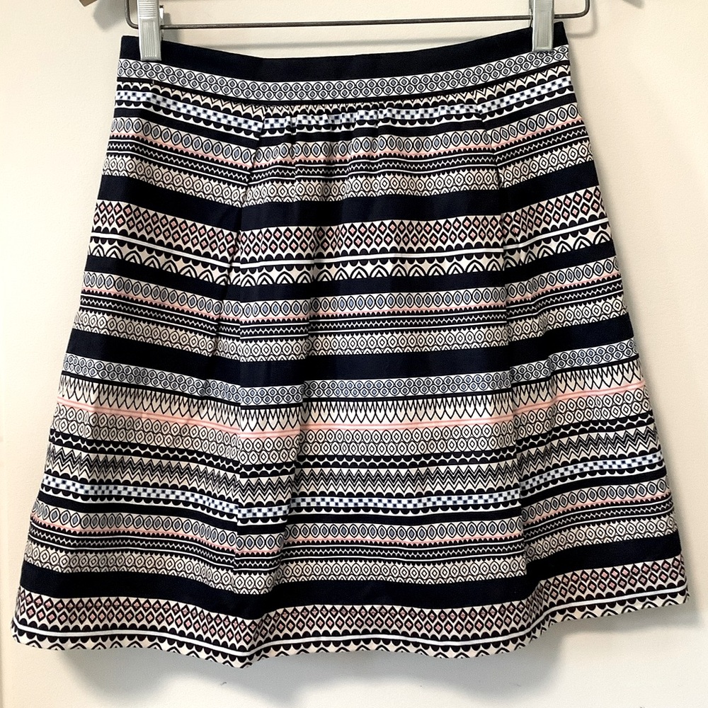 J. CREW Multi Pattern Pleated Skirt